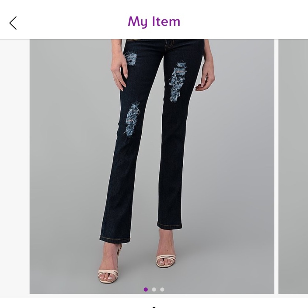 Emperial Premium Navy distressed bootcut jeans